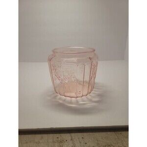 Vintage Anchor Hocking Pink Mayfair Open Rose Depression Glass Cookie Jar No Lid